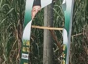 Baliho Paslon Iskandar Sugito-Adli Tama Dirusak OTK