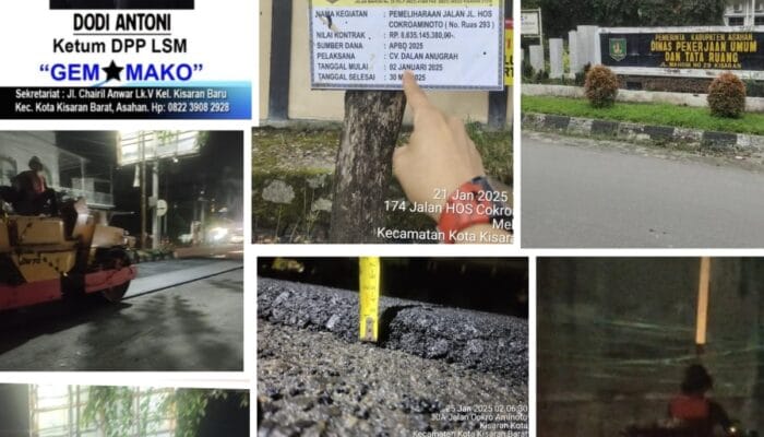 Gemmako dan CIC Sumut, Proyek 8,6 Milyar Dinas PUTR Kabupaten Asahan Dinilai Tidak Profesional dan Tidak Penuhi Standar