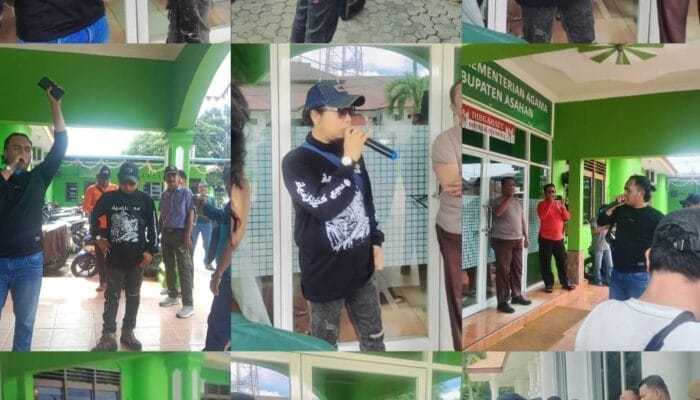 Aksi Ke III !! Koalisi LSM dan Awak Media Diduga Kakan Kemenag Lari Dan Bupati Asahan Menghindar