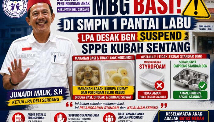 MBG SMPN 1 Pantai Labu Disorot Keras, Dugaan Siomay Basi dan Distribusi Tak Layak Tuai Kecaman LPA