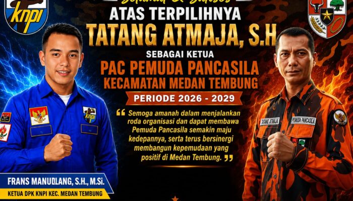 Tatang Atmaja Kembali Nahkodai PAC PP Medan Tembung, KNPI Optimis Soliditas Pemuda Kian Menguat