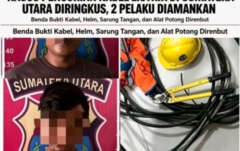 Nyamar Jadi Petugas PLN, Dua Pencuri Kabel Listrik di Tebing Tinggi Berhasil Diringkus Polisi