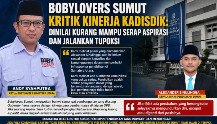 Bobylovers Sumut Kritik Kinerja Kadisdik: Dinilai Kurang Mampu Serap Aspirasi Dan Jalankan Tupoksi