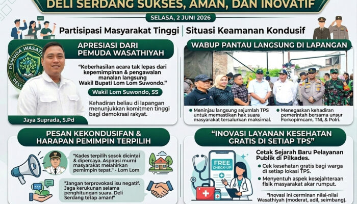 Puji Suasana Kondusif Pilkades Gelombang II, Pemuda Wasathiyah Dukung Pemkab Deli Serdang