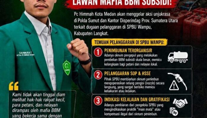 Duga Ada Mafia BBM di SPBU Wampu Langkat, PC HIMMAH Medan Bakal Demo Polda dan Disperindag Sumut