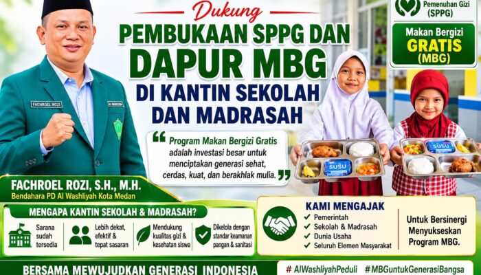 PD Al Washliyah Kota Medan Dukung Pembukaan SPPG dan Dapur MBG di Kantin Sekolah dan Madrasah