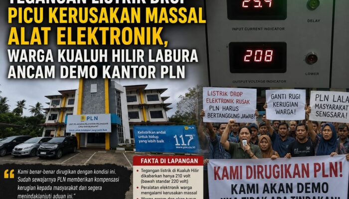 Tegangan Listrik Drop Picu Kerusakan Massal Alat Elektronik, Warga Kualuh Hilir Labura Ancam Demo Kantor PLN