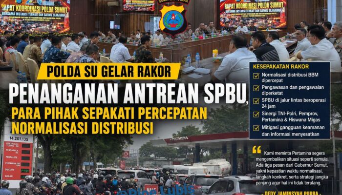 Poldasu Gelar Rakor Penanganan Antrean SPBU, Para Pihak Sepakati Percepatan Normalisasi Distribusi