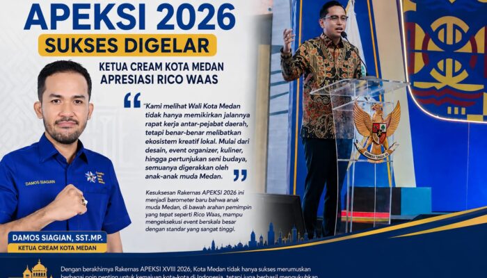 Rakernas XVIII APEKSI 2026 Sukses Digelar, Ketua CREAM Kota Medan Apresiasi Rico Waas