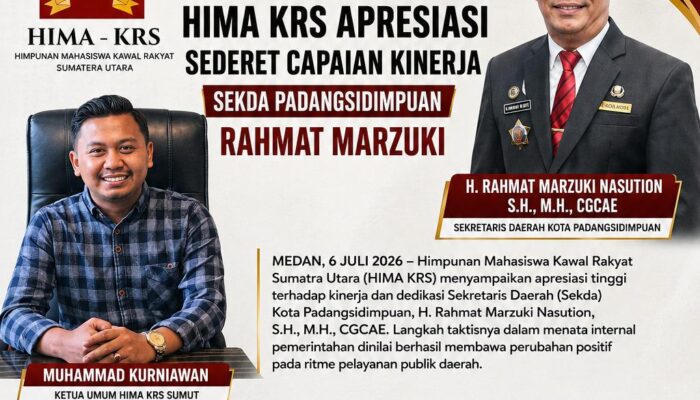 Kawal Reformasi Birokrasi, HIMA KRS Apresiasi Sederet Capaian Kinerja Sekda Padangsidimpuan Rahmat Marzuki