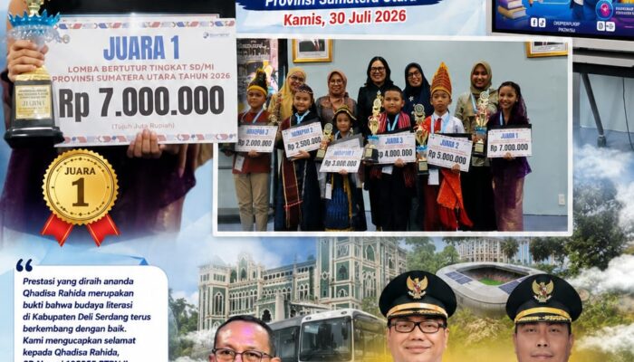 Qhadisa Rahida Harumkan Nama Deli Serdang, Raih Juara I Lomba Bertutur Tingkat Provinsi Sumatera Utara