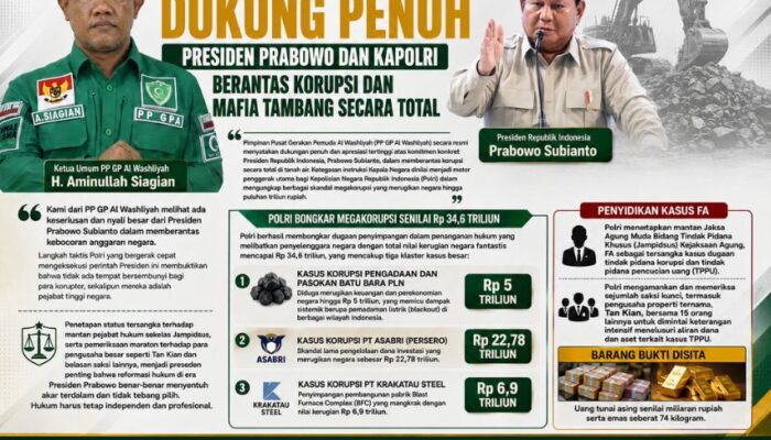 H. Aminullah Siagian: Rekomendasi Rakernas GP Al Washliyah Dukung Total Presiden Prabowo Berantas Koruptor dan Mafia Tambang Secara Total