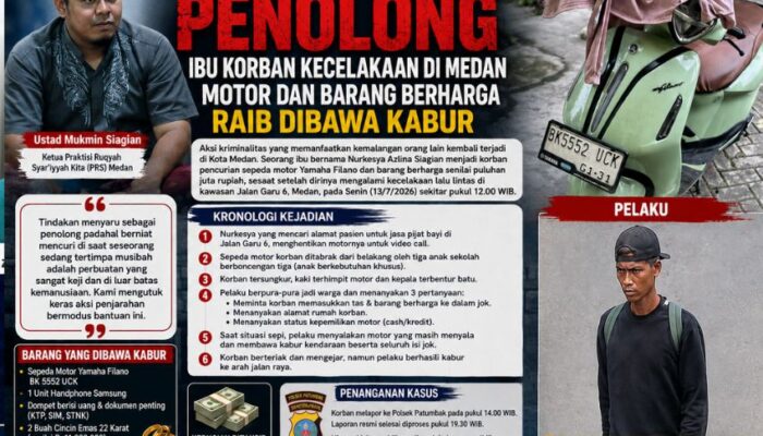 Kecelakaan Berujung Pencurian di Garu 6 Medan: Korban Rugi Rp45 Juta, Ketua Praktisi Ruqyah Angkat Bicara