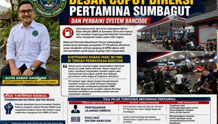 Sebut Alasan Panic Buying Mengada-ada, Pemuda Wasathiyah Desak Pencopotan Direksi Pertamina Sumbagut