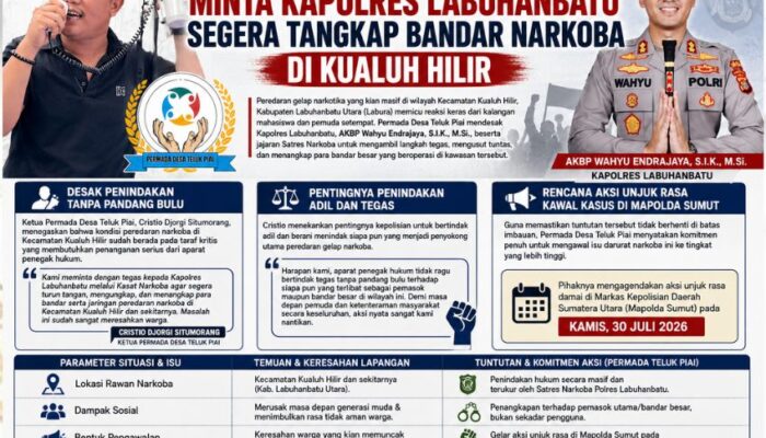 Ketua Permada Desa Teluk Piai Minta Kapolres Labuhanbatu Segera Tangkap Bandar Narkoba di Kualuh Hilir