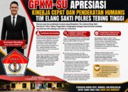 GPKM-SU Apresiasi Kinerja Cepat dan Pendekatan Humanis Tim Elang Sakti Polres Tebing Tinggi