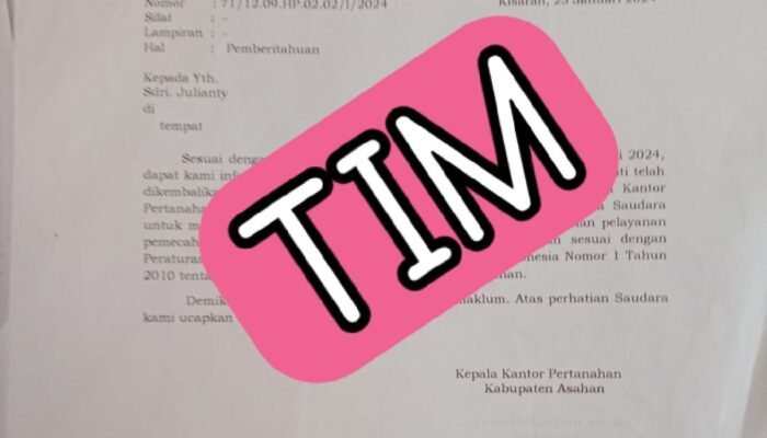Diduga Oknum BPN Asahan Berikan Surat SHM No 74 Kepada Orang Lain, Pemilik Sah Lapor Polisi