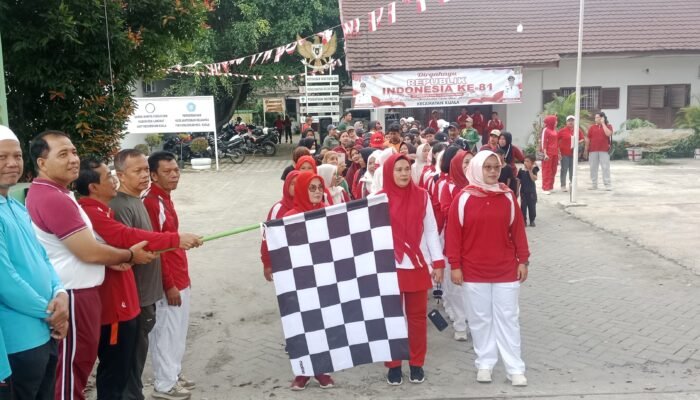 Meriahkan HUT RI ke-81, Forkopimcam Kuala Gelar Jalan Santai Dengan Pengamanan Ketat Polsek Kuala