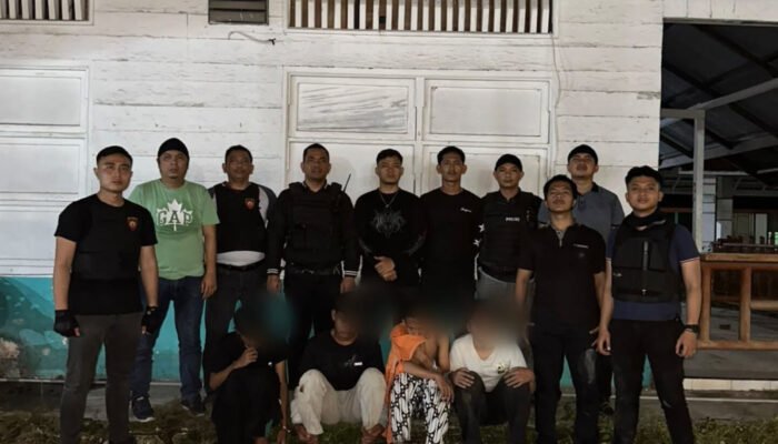 Tim LIBAS Polres Binjai Bubarkan Aksi Tawuran Antar Geng,Amankan Empat Pelaku dan Alat Bukti Sajam