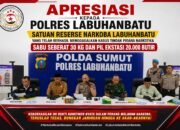 Gagal Peredaran 30 Kg Sabu dan 20 Ribu Ekstasi, SMP-SU Apresiasi Polres Labuhanbatu