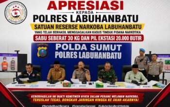Gagal Peredaran 30 Kg Sabu dan 20 Ribu Ekstasi, SMP-SU Apresiasi Polres Labuhanbatu