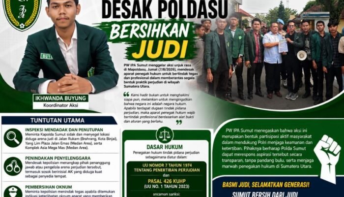 Soroti Tiga Lokasi Diduga Arena Judi, PW IPA Sumut Layangkan Tuntutan ke Poldasu