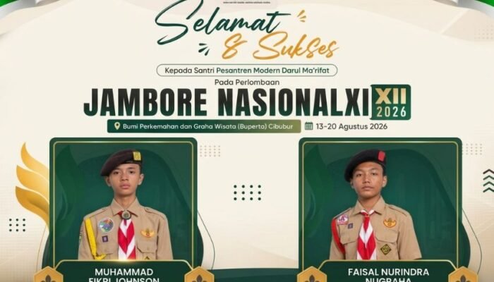 Pimpinan Pesantren Modern Darul Ma’rifat Lepas 2 Santri Terbaik Menuju Jambore Nasional XII 2026