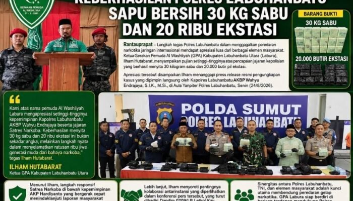GPA Labura Apresiasi Keberhasilan Polres Labuhanbatu Sapu Bersih 30 Kg Sabu dan 20 Ribu Ekstasi