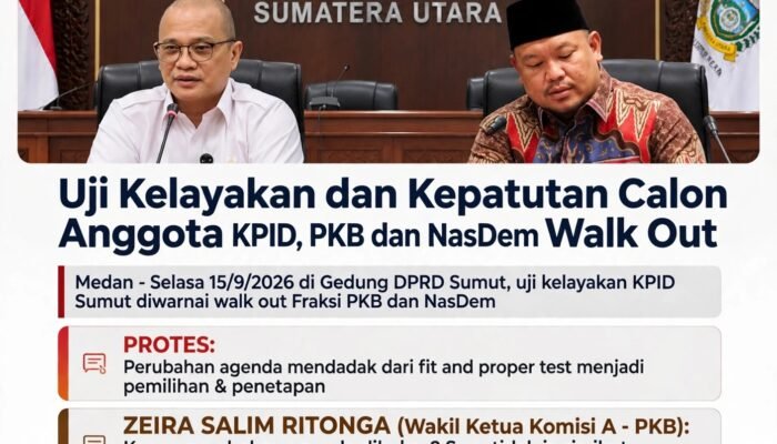 Uji Kelayakan dan Kepatuhan Calon Anggota KPID Sumut, PKB dan NasDem Walk Out