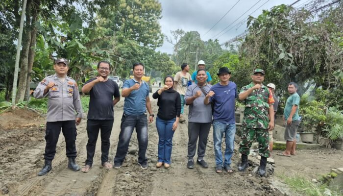 Sinergitas Forkopimcam Salapian,Kawal Perbaikan Gorong-Gorong Di Desa Ujung Teran