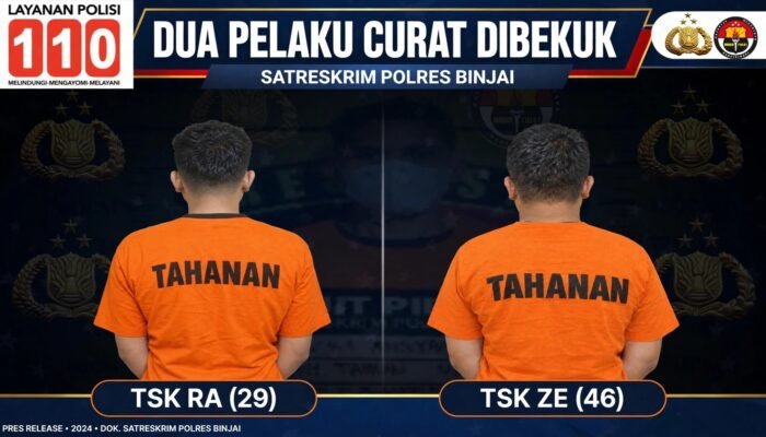 Dua Pelaku Curat Dibekuk Satreskrim Polres Binjai