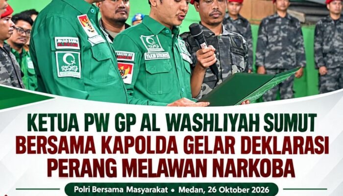 Ketua PW GP Al Washliyah Sumut Bersama Kapolda Gelar Deklarasi Perang Melawan Narkoba